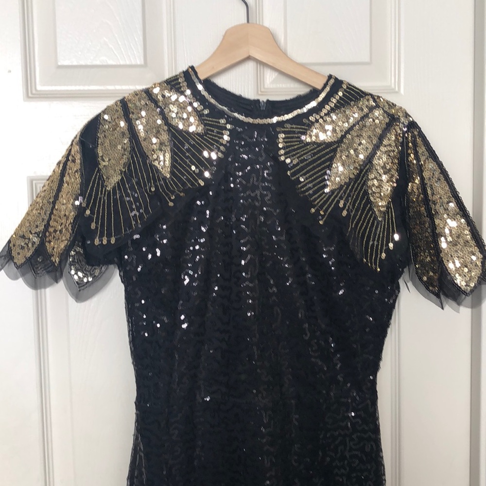 NEW💥Black Sequin Shoulder Cocktail Prom Dress - Picture 2 of 8